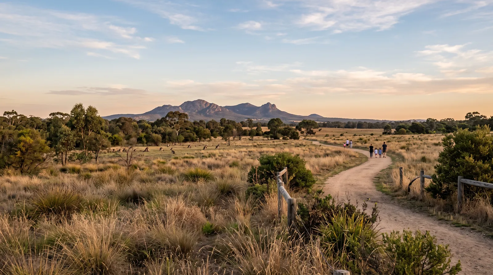 Indicative parkland and creek corridor with walking trail